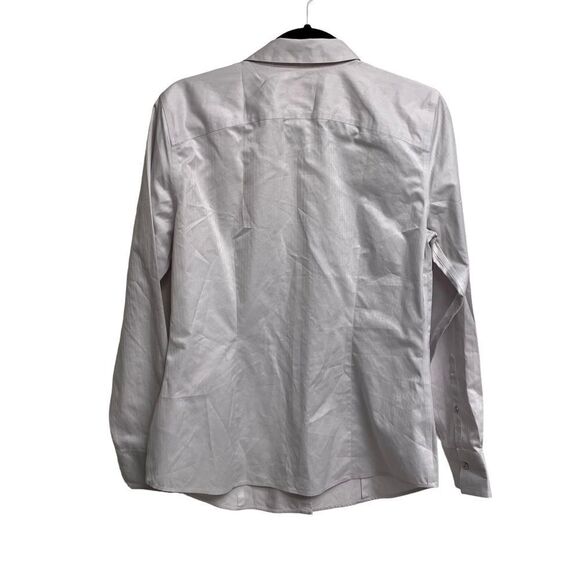 BROOKS BROTHERS Grey Cotton Button Front Long Sleeve Shirt Blouse 10 - Picture 3 of 10